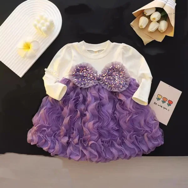 💜Purple Sparkle Party Dress (FL45) 💜