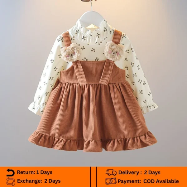 💗 Coffee Color Teddy Winter Pinafore Dress💗 Code- FL-67