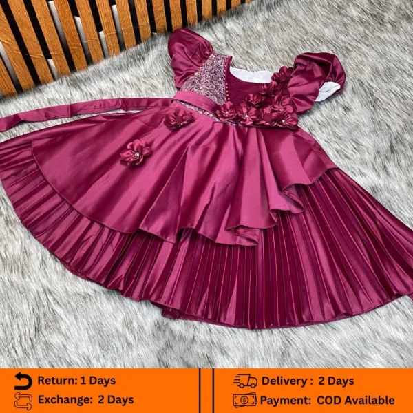 Premium Baby Girl Party Dress – Princess Collection - Code- CH_PNE_MER_FL77