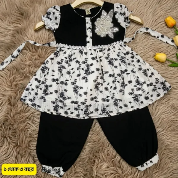 🖤 ​​Baby Girl Stylish Floral Set – Code: FL99 | Fariha Luxe 🖤