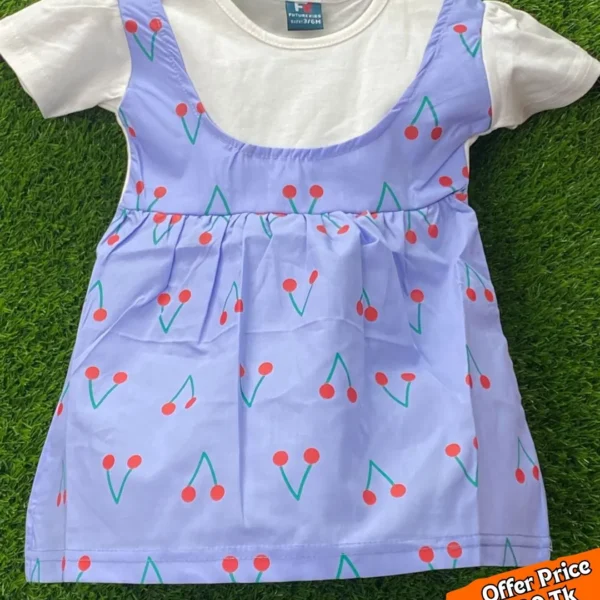 💜 Girls Casual Cherry Dress – Code: FL95 | Fariha Luxe 💜
