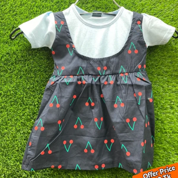 🖤 Girls Casual Cherry Dress – Code: FL96 | Fariha Luxe 🖤