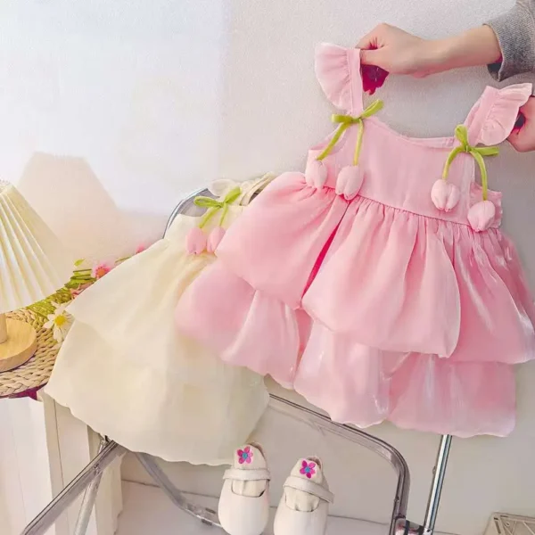 🌸 Baby Girl Tulip Princess Dress – Code: FL101 | Fariha Luxe 🌸